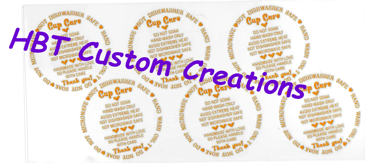 Cup Care Labels Orange Style 1