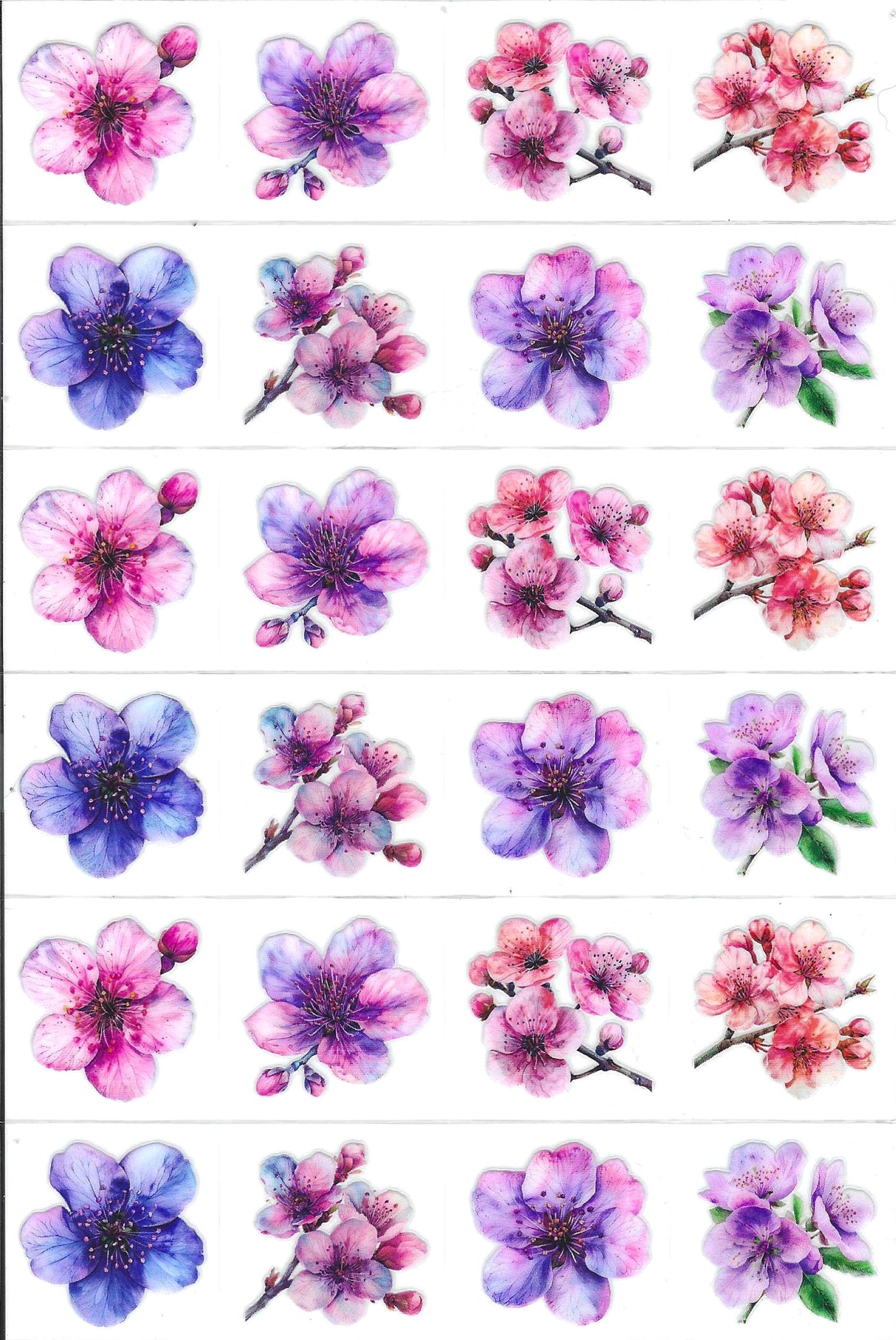 Pink & Purple Flowers Kiss Cut