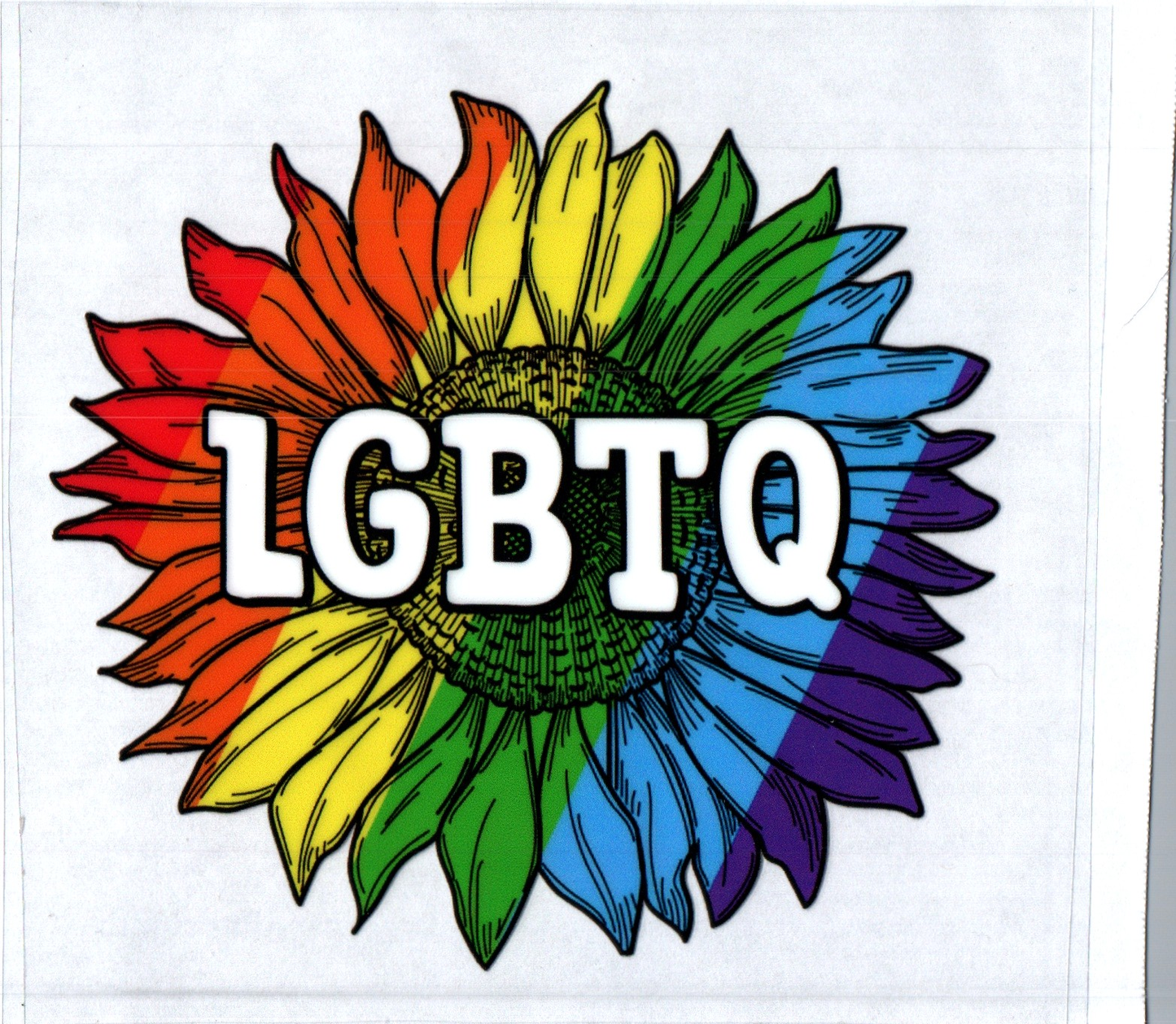 LGBTQ Rainbow Sunflower Pride Decal
