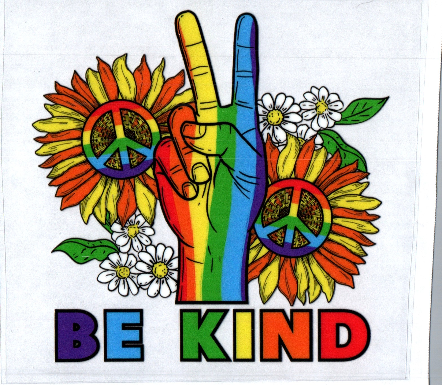 Be Kind Rainbow Peace Pride Decal