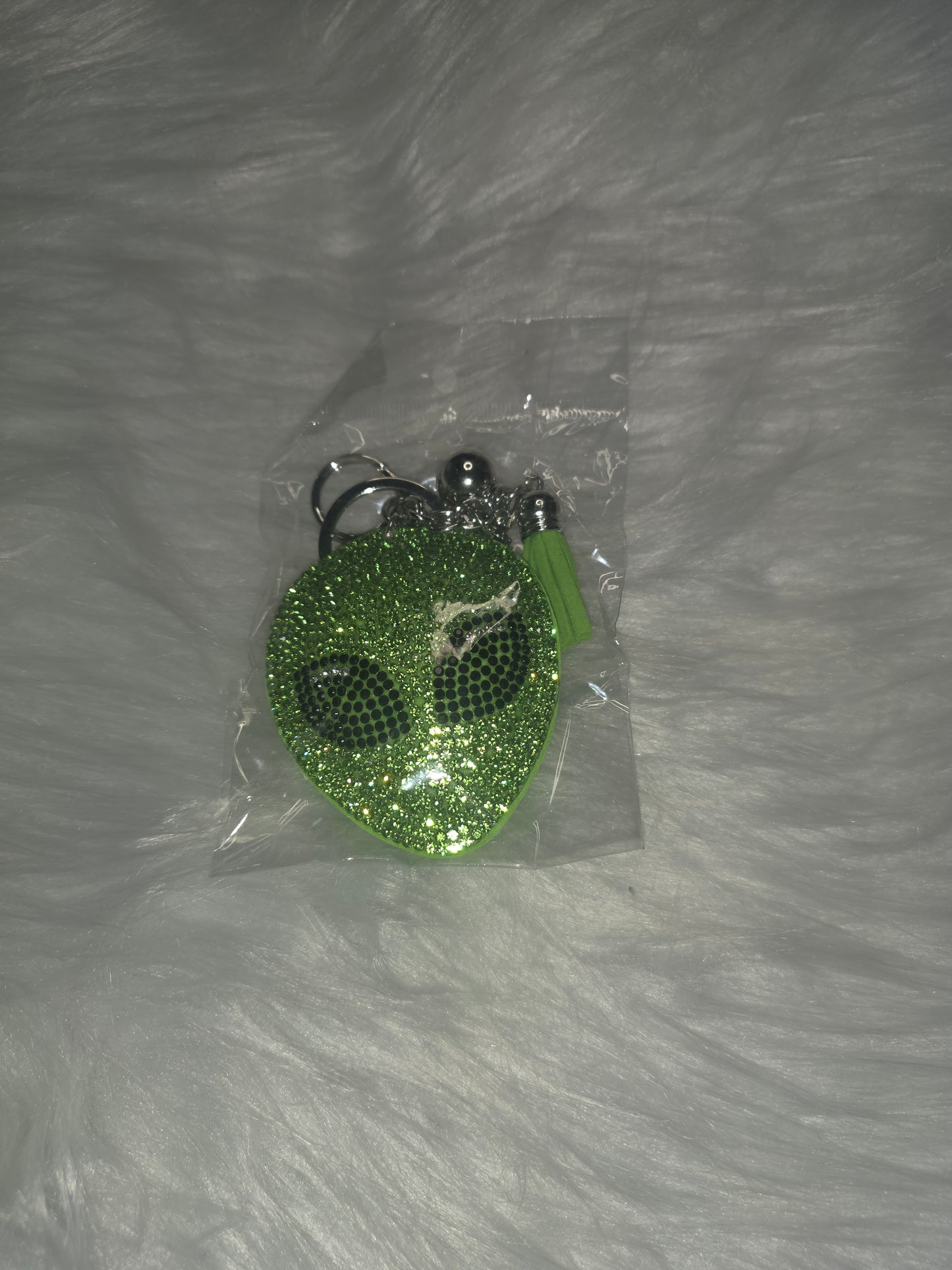 Green Alien Rhinestone Key Chain