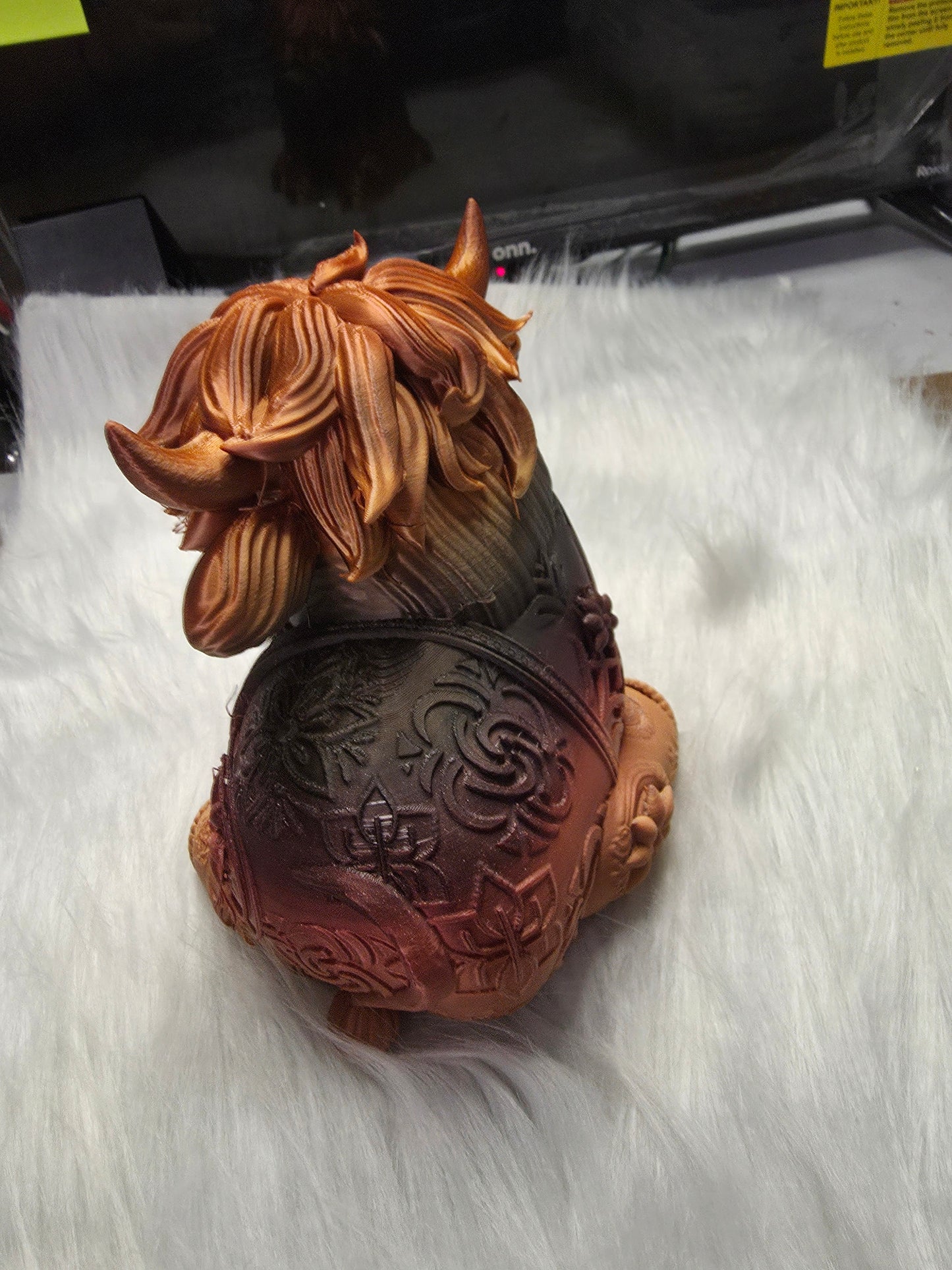 LARGE STEAMPUNK HIGHLAND COW COPPER COLORED