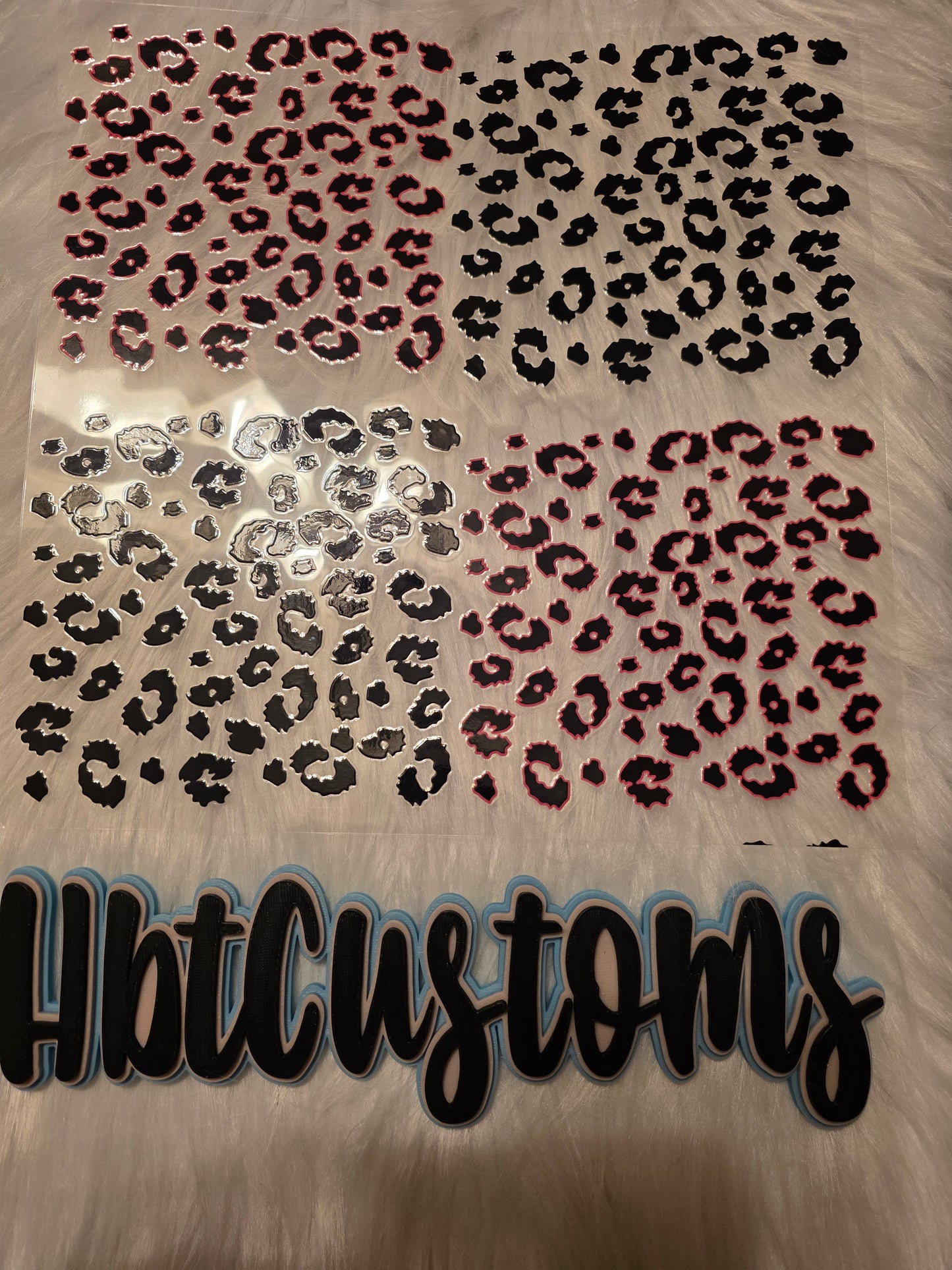Pink & Black Leopard Print Element 10x10