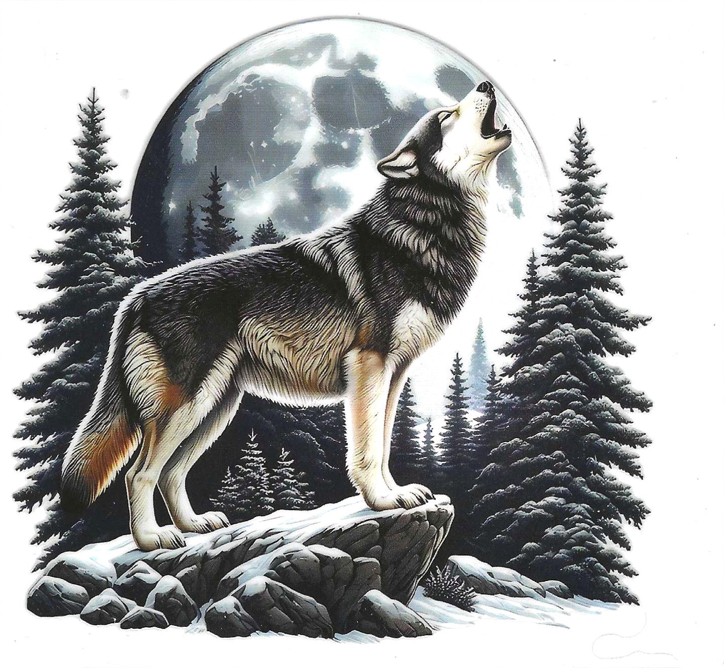 Wolf Howling Decal
