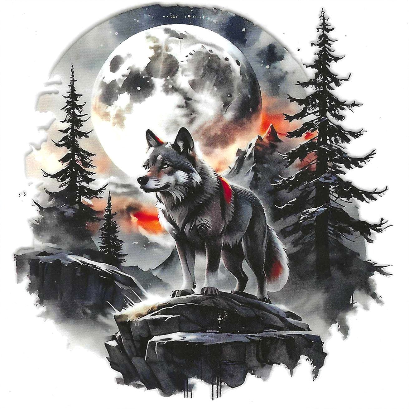 Wolf on Rock Decal