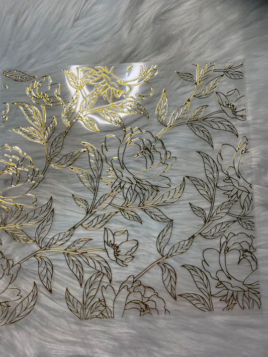 Gold Holo Rose Outline Element 10 x 10