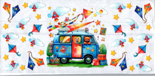 16oz Bears in van with kites kids