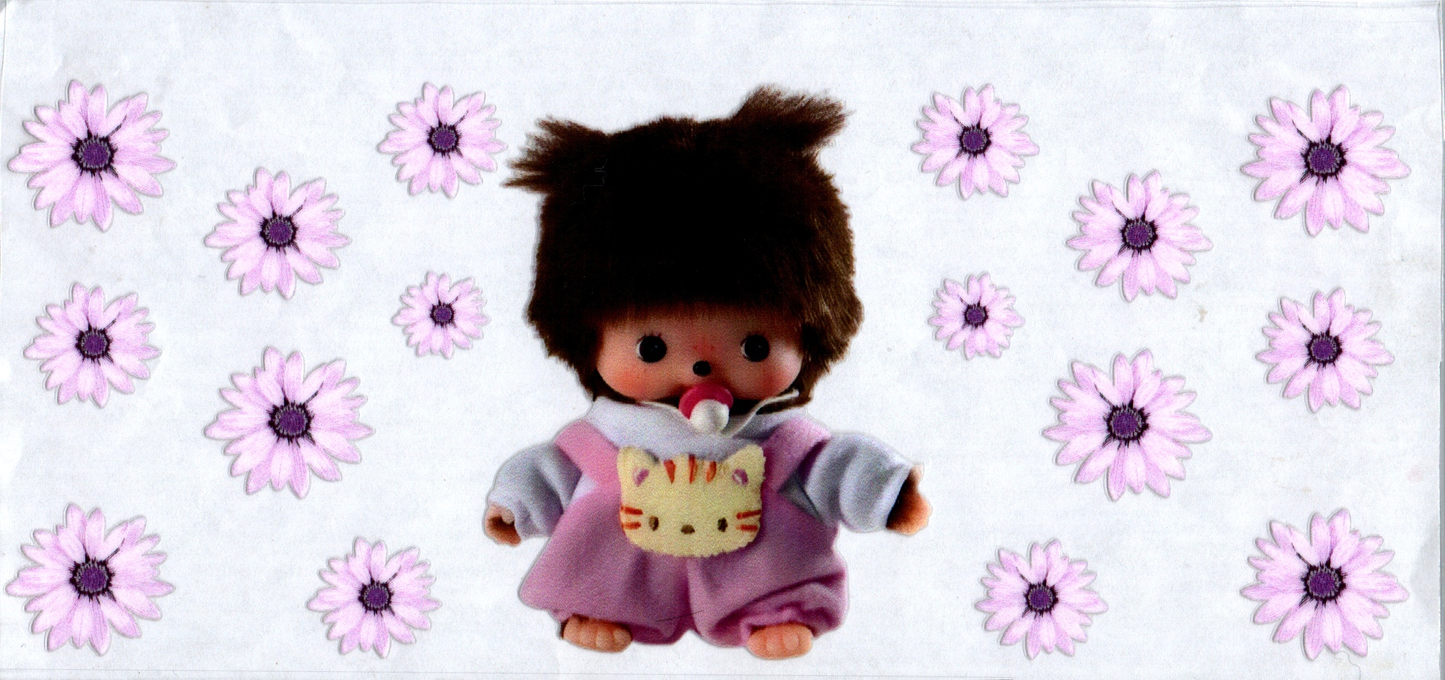 16 oz Purple Baby doll w/flowers