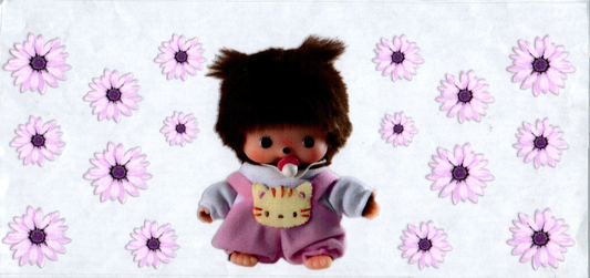16 oz Purple Baby doll w/flowers