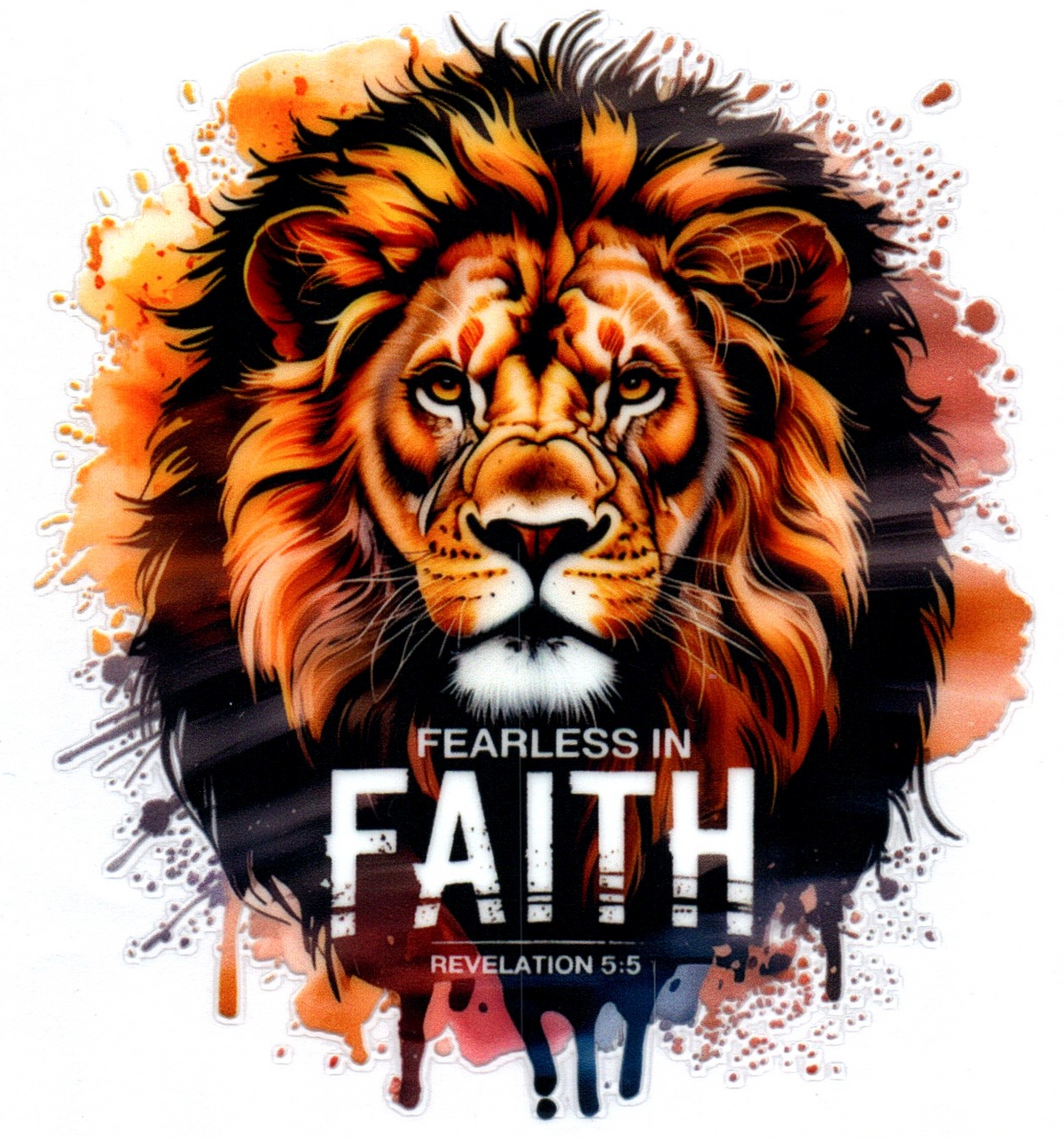 Lion Fearless in Faith Single Decal 1