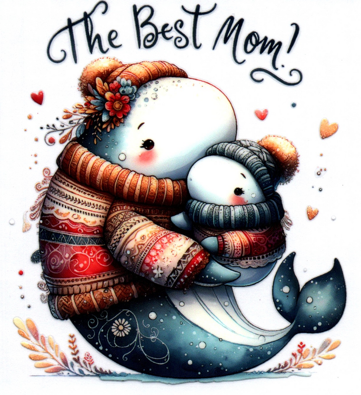 Whales The Best Mom Single Decal 1