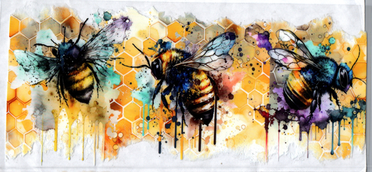 16oz Honey Bee Paint Drip Flowers 10