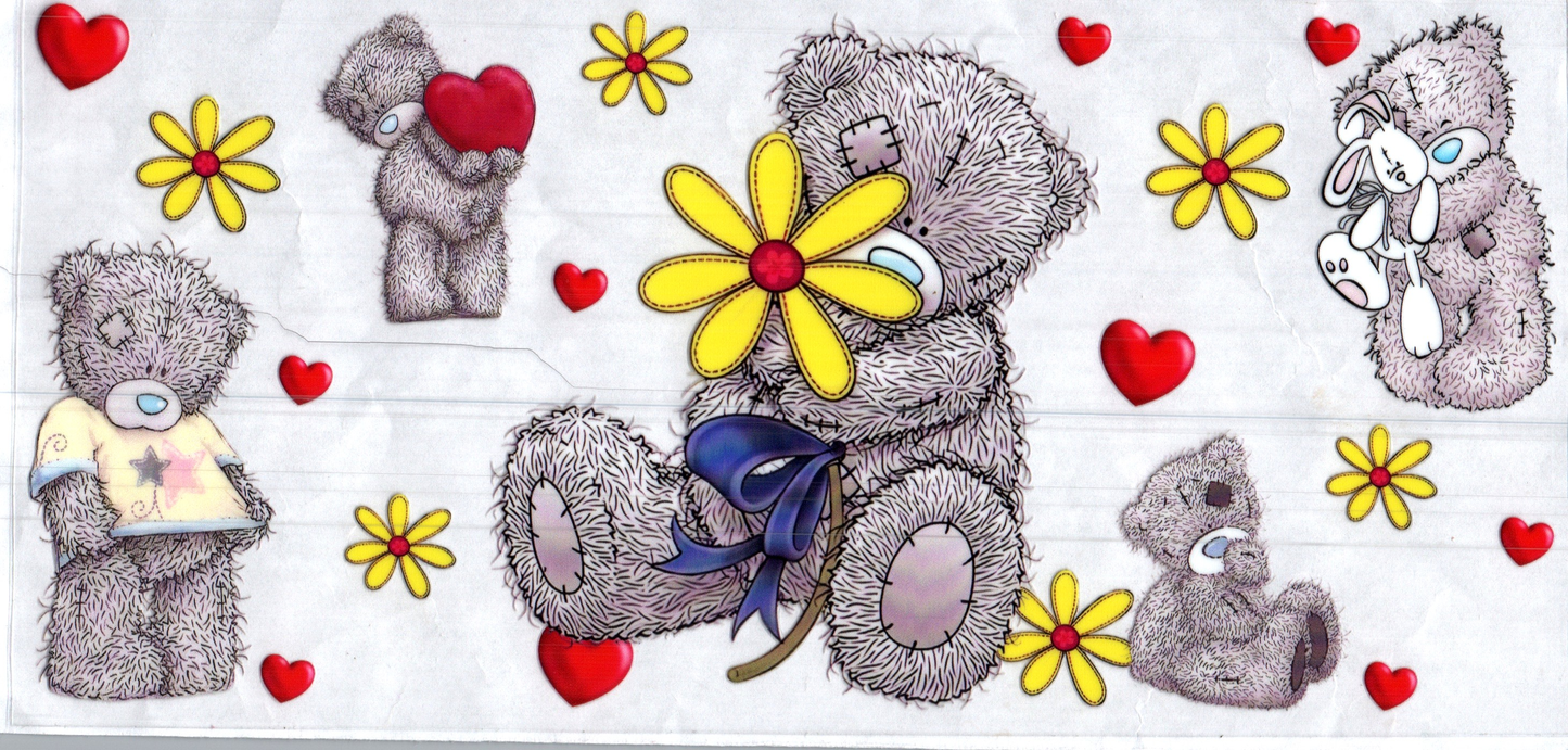 16oz Gray bear yellow flower kids