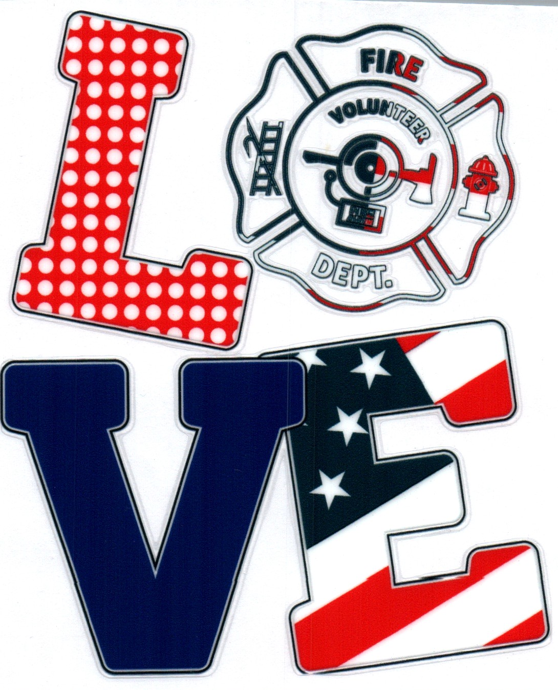 Fire Dept. LOVE Misc. Single Decal 100