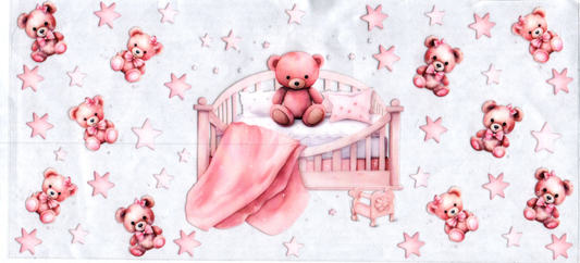 16oz Pink Bear in Crib Kids
