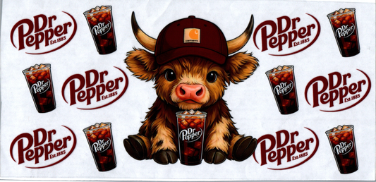 16oz Dr Pepper Cup Brown Chartt Cow #102