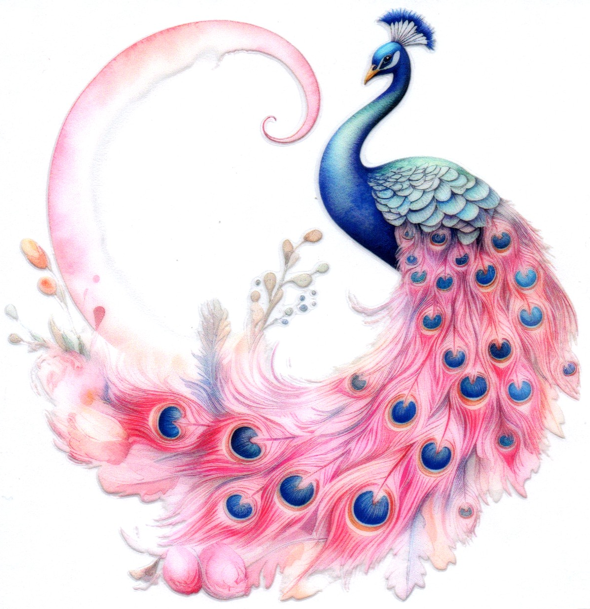 Blue/Pink Peacock 10 Single Decal