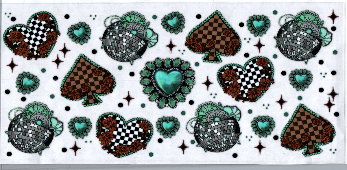 16oz checker spades hearts and disco balls 104