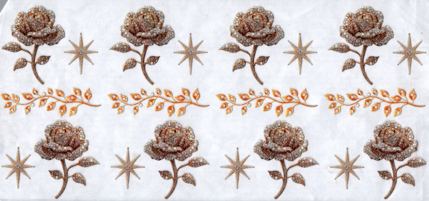 16oz Jeweled Gold Flowers 105