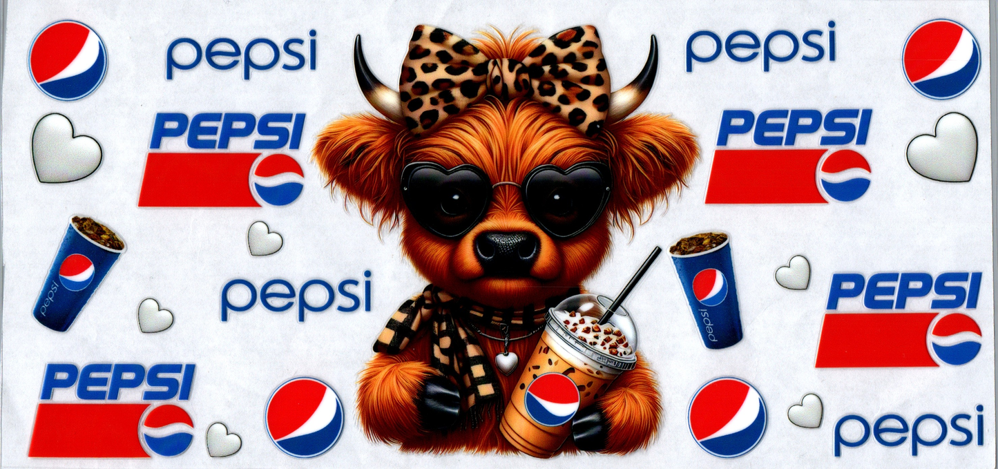 16oz Pepsi Leopard Bow Cow #106