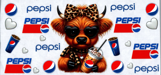 16oz Pepsi Leopard Bow Cow #106