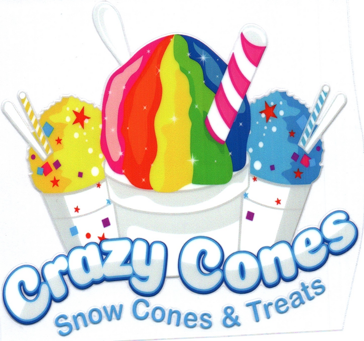 Crazy cone snow cones & treats Logo 10 Single Decal