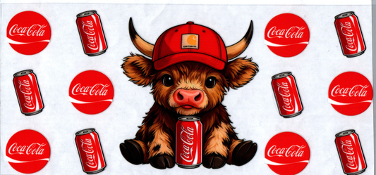 16oz Coke Red Chartt Ball Cap Cow #107