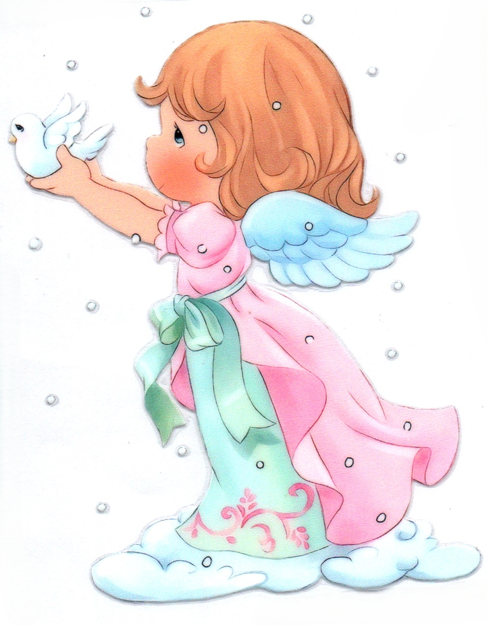 Angel w/Dove Precious Moments 10 Single Decal