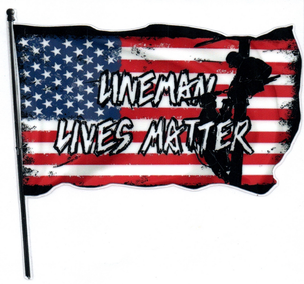 Lineman Lives Matter Flag Misc. Single Decal 109