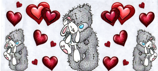 16oz Gray Bear White Bunny Kids