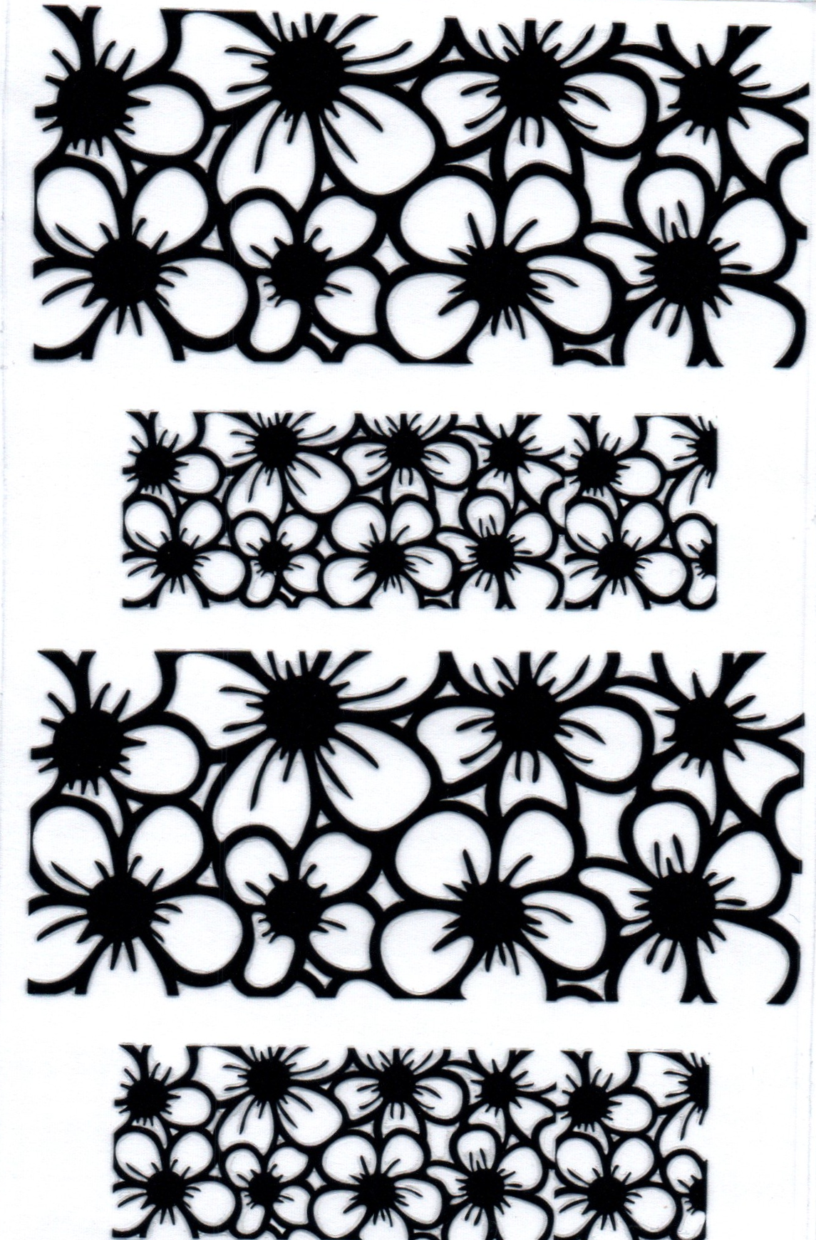 Black Outline Flowers Stanley Key Chain Wrap Double 110