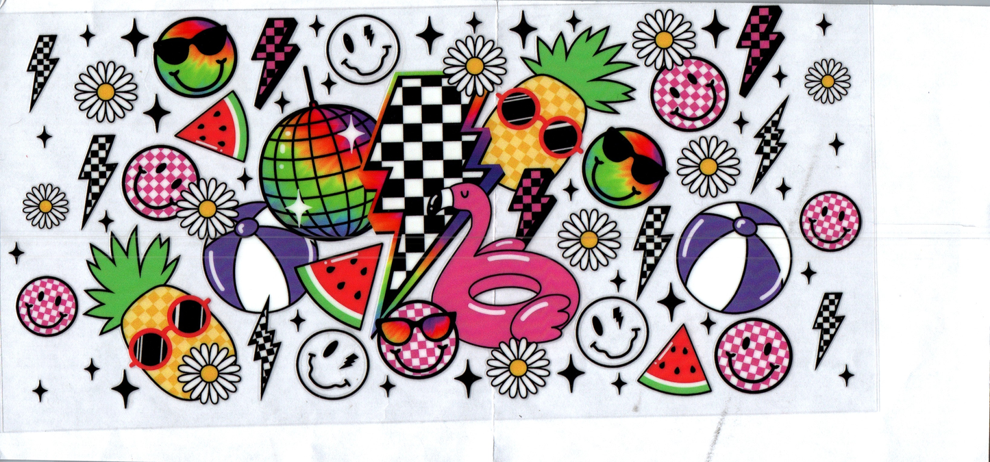 16 oz Checkered Lightning Bolt & summer things Summer 11