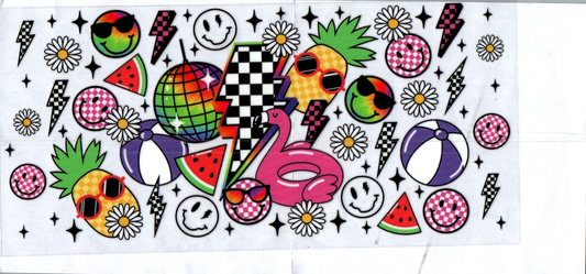 16 oz Checkered Lightning Bolt & summer things Summer 11