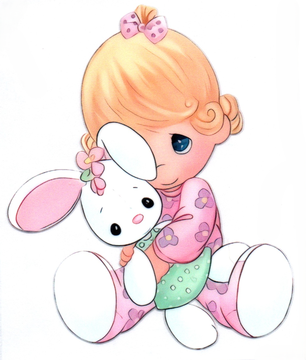 Girl w/bunny Precious Moments 1 Single Decal
