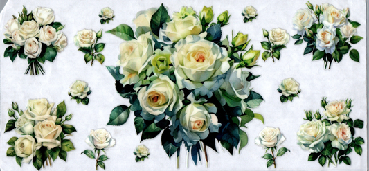 16oz White Rose Bouquet 114