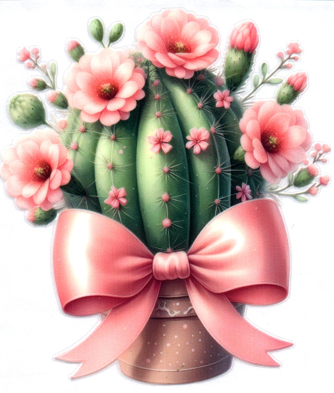 Cactus w/pink flowers Misc. Single Decal 114