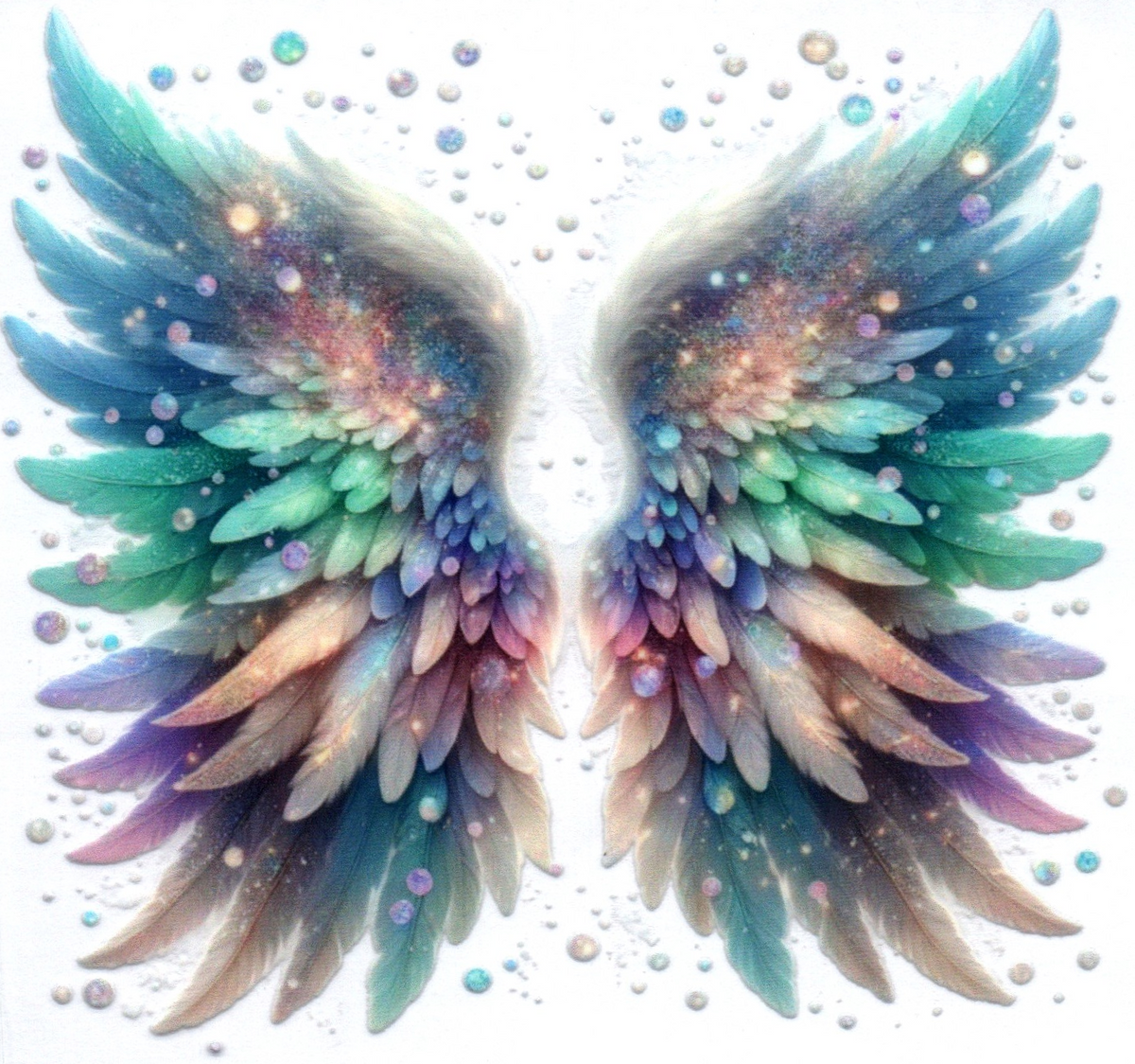 blue/green/peach/white wings Single Decal 11
