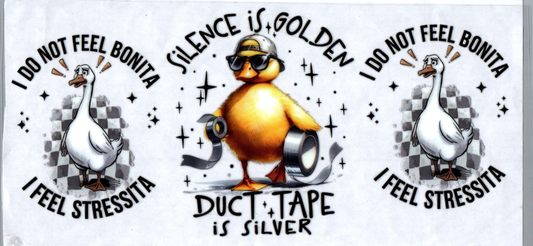 16 oz Silence is golden duck tape is silver 115
