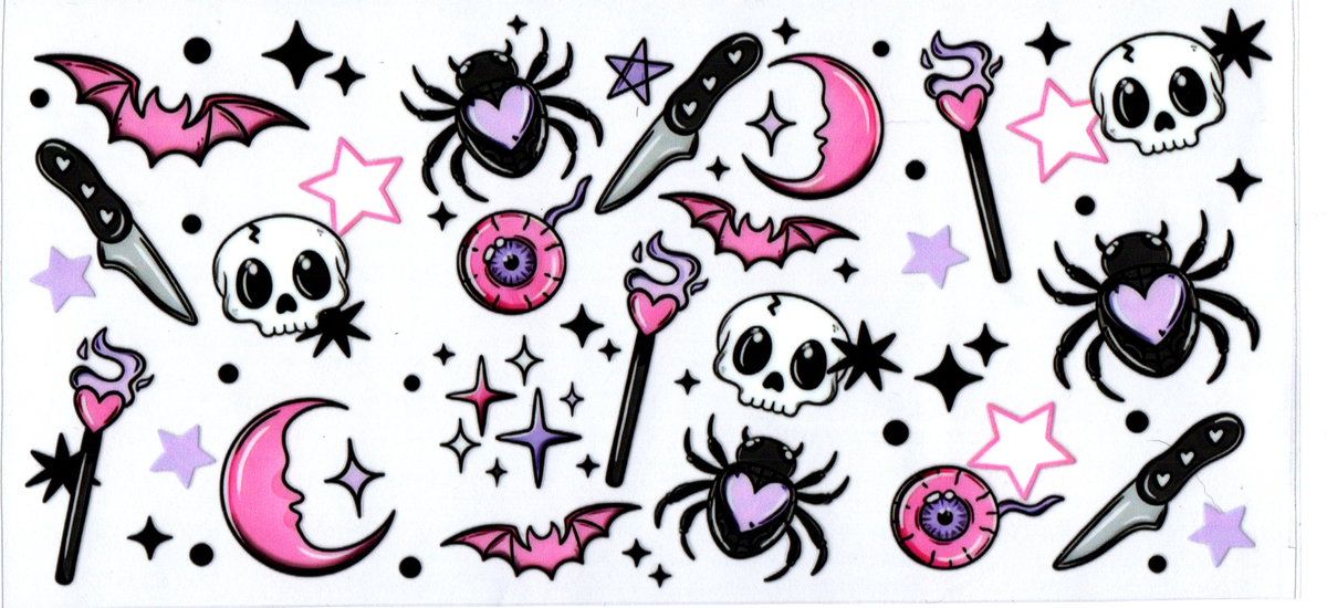 16oz purple pink black moons spiders bats halloween 115