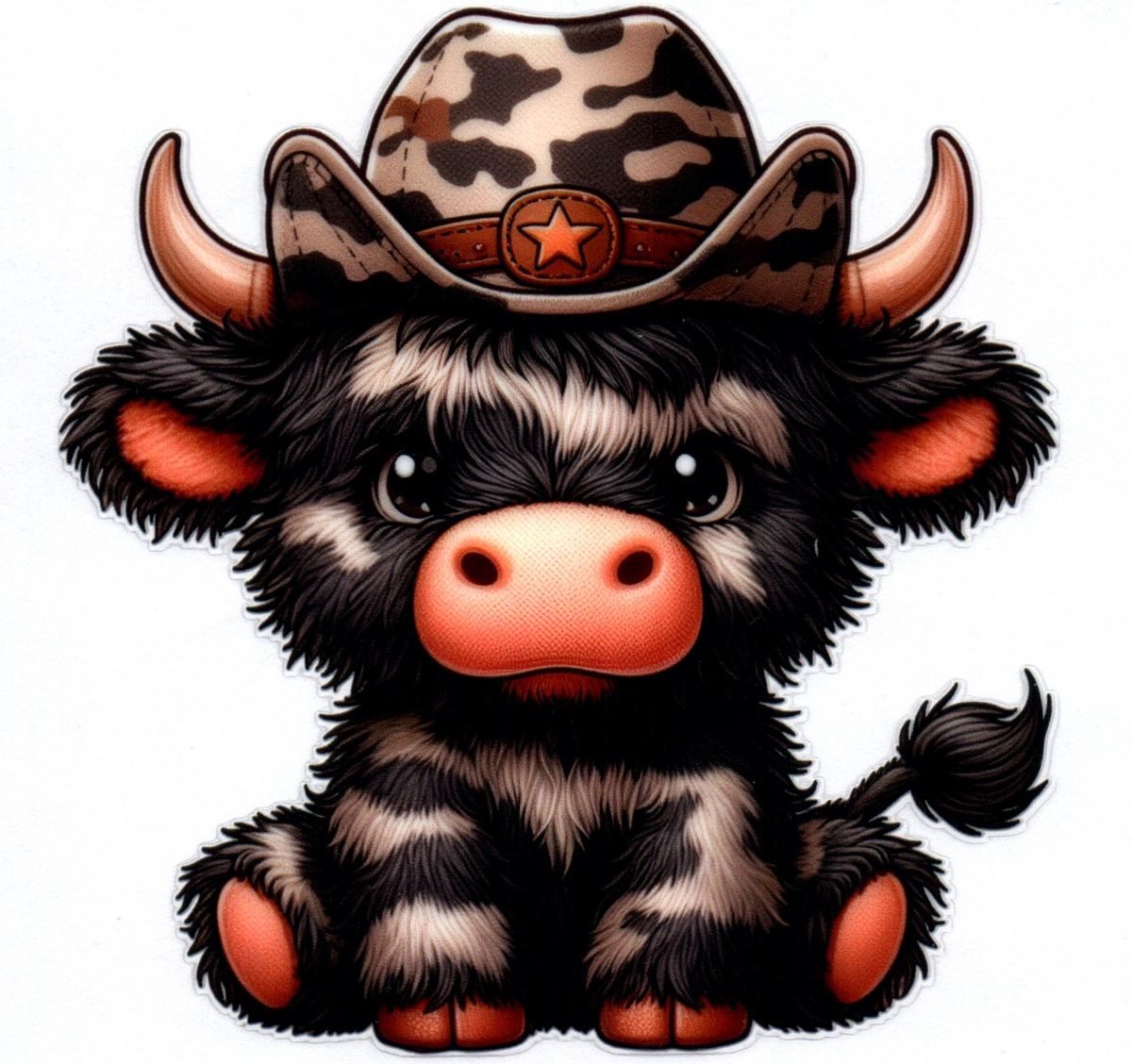 black/white camo cowboy cow Misc. Single Decal 11