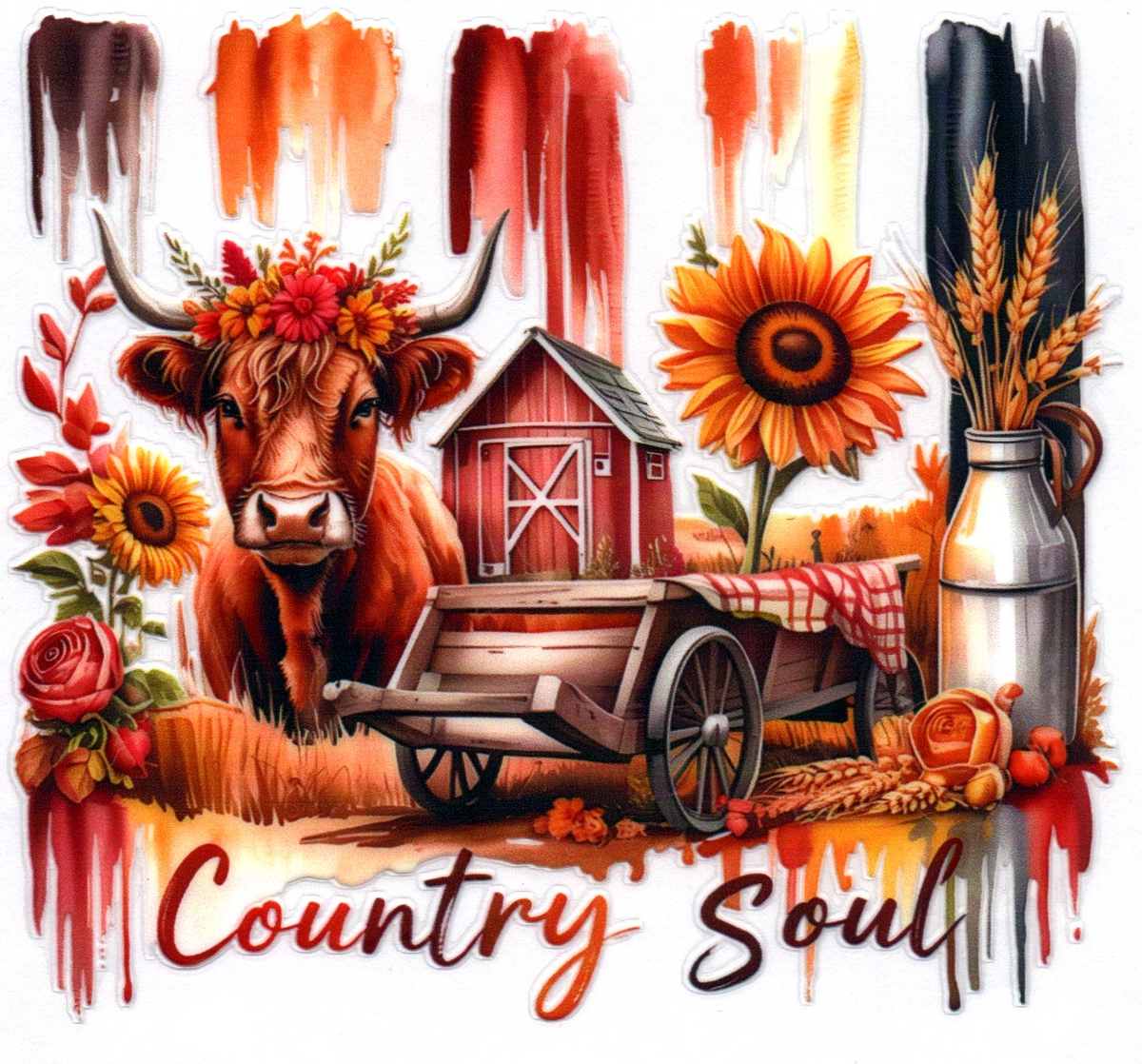 Country Soul cow Misc. Single Decal 116