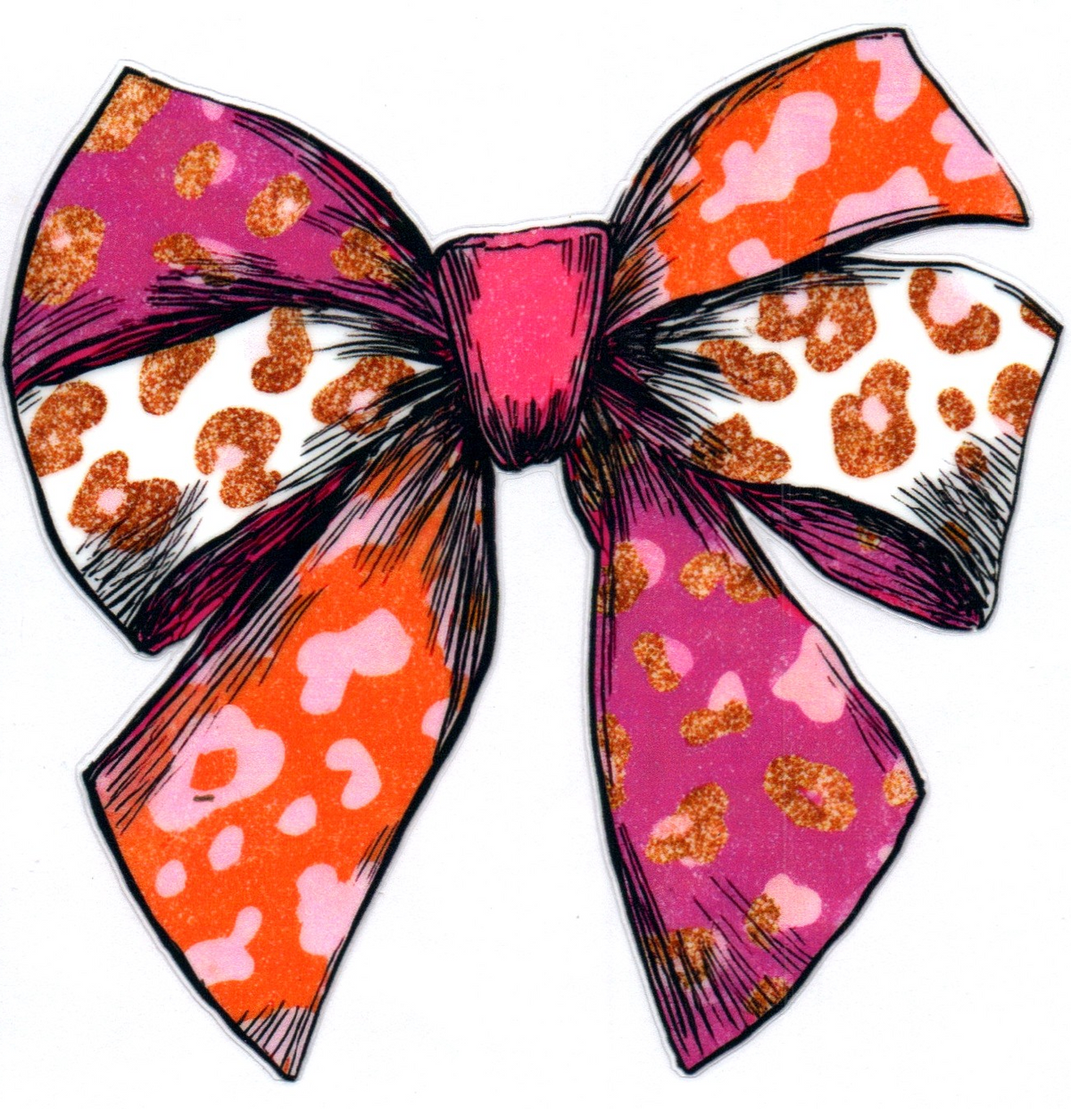 Leopard multicolored Bow Single Decal 11