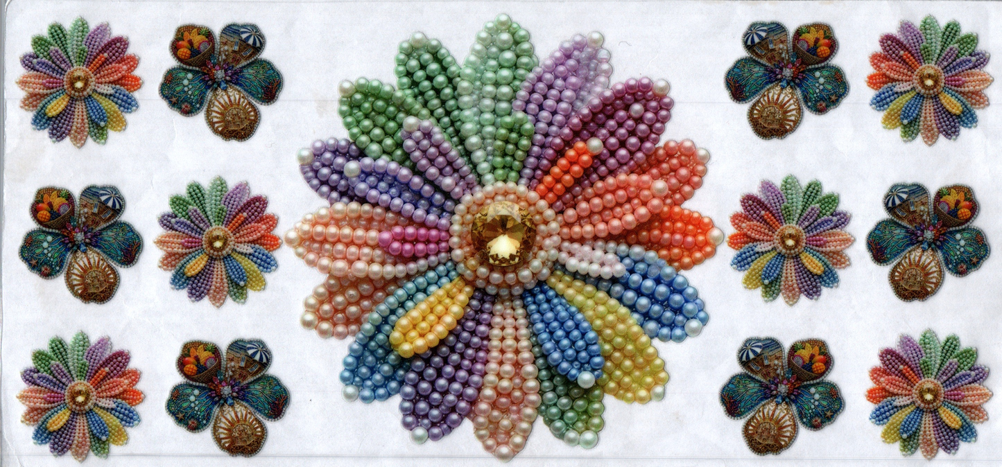 16oz Jeweled Flower Multi-colored 117