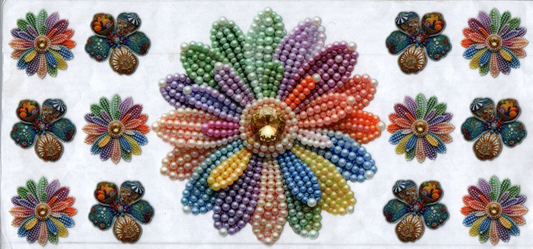 16oz Jeweled Flower Multi-colored 117