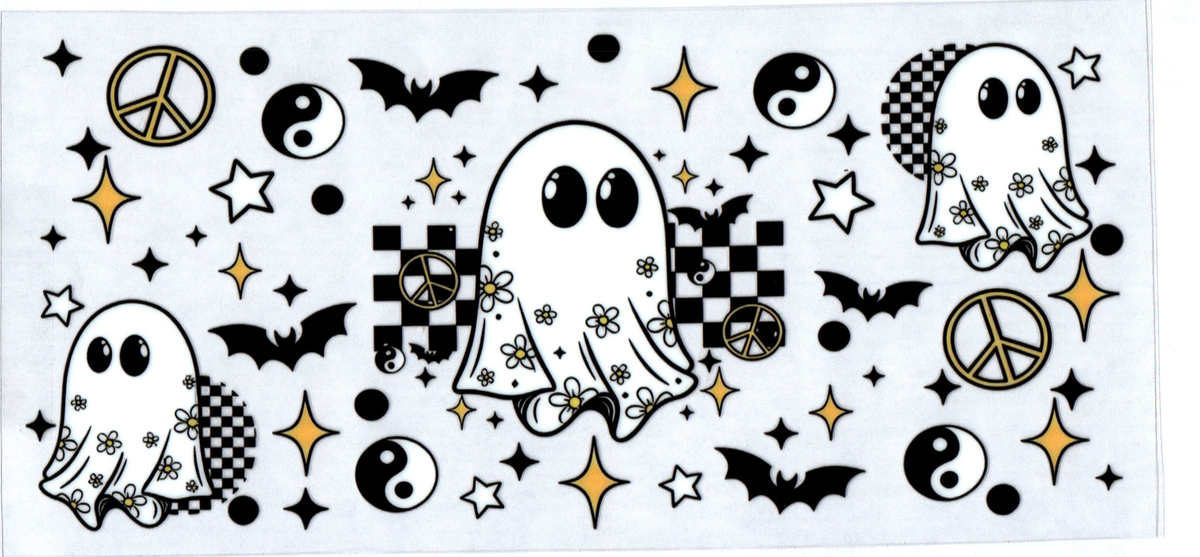 16oz ghost floral sheet peace sign ying yang halloween 11