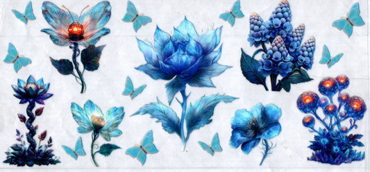16oz Pretty Blue Flowers 119