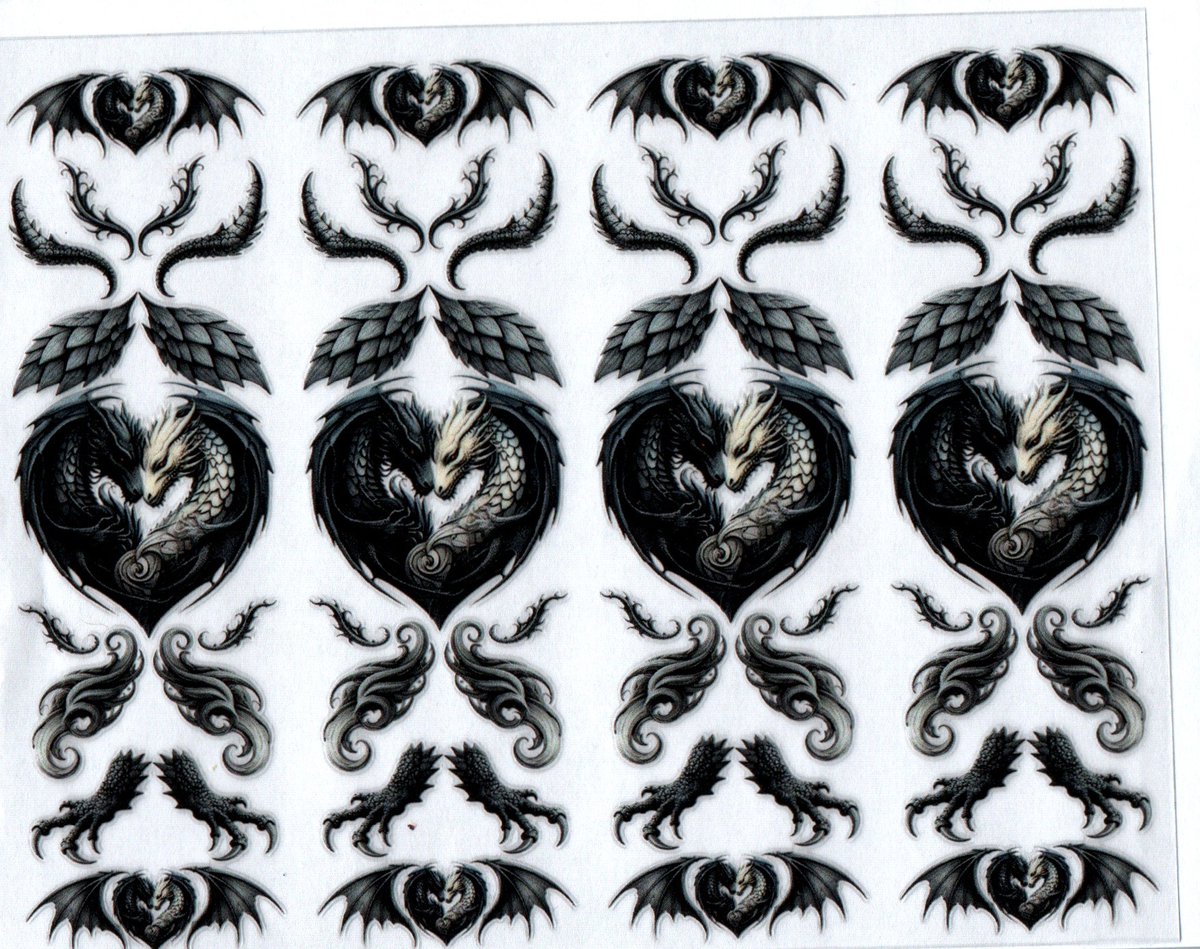 black & white dragon heart pen wraps 119