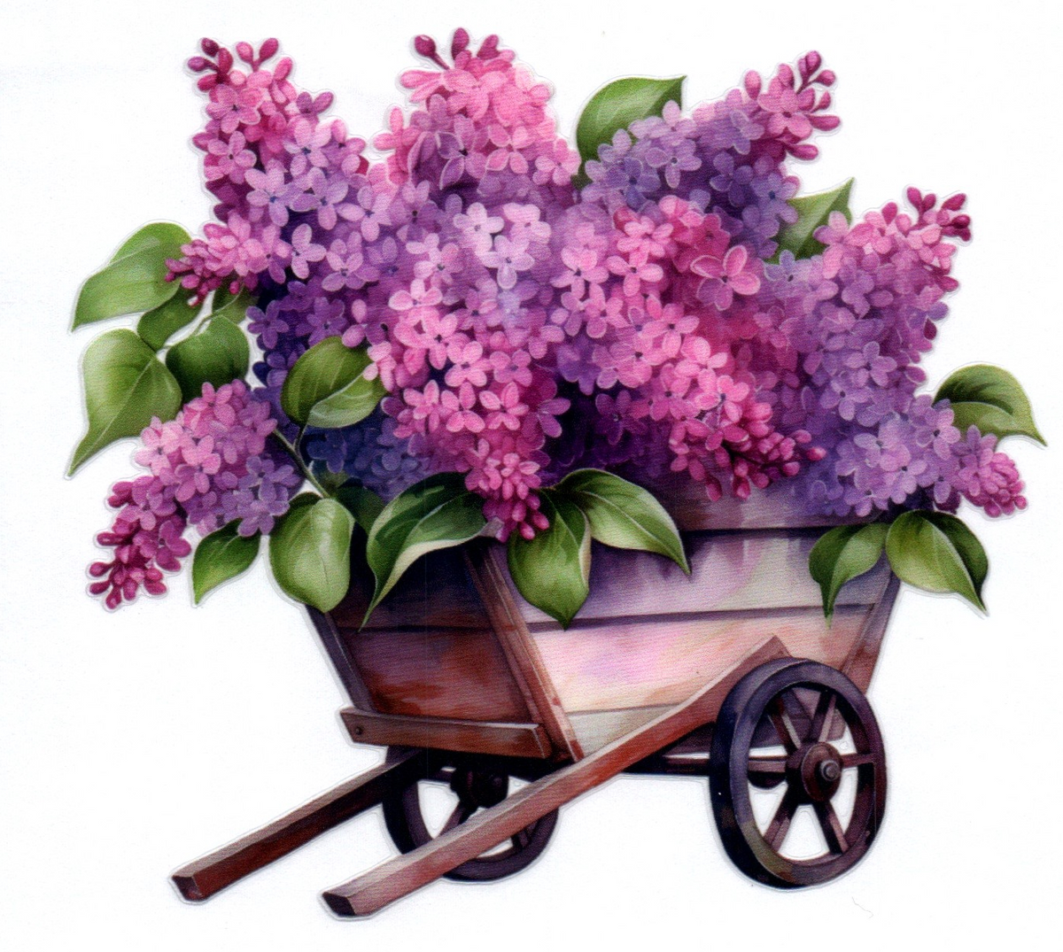 Wagon w/lilacs Misc. Single Decal 119