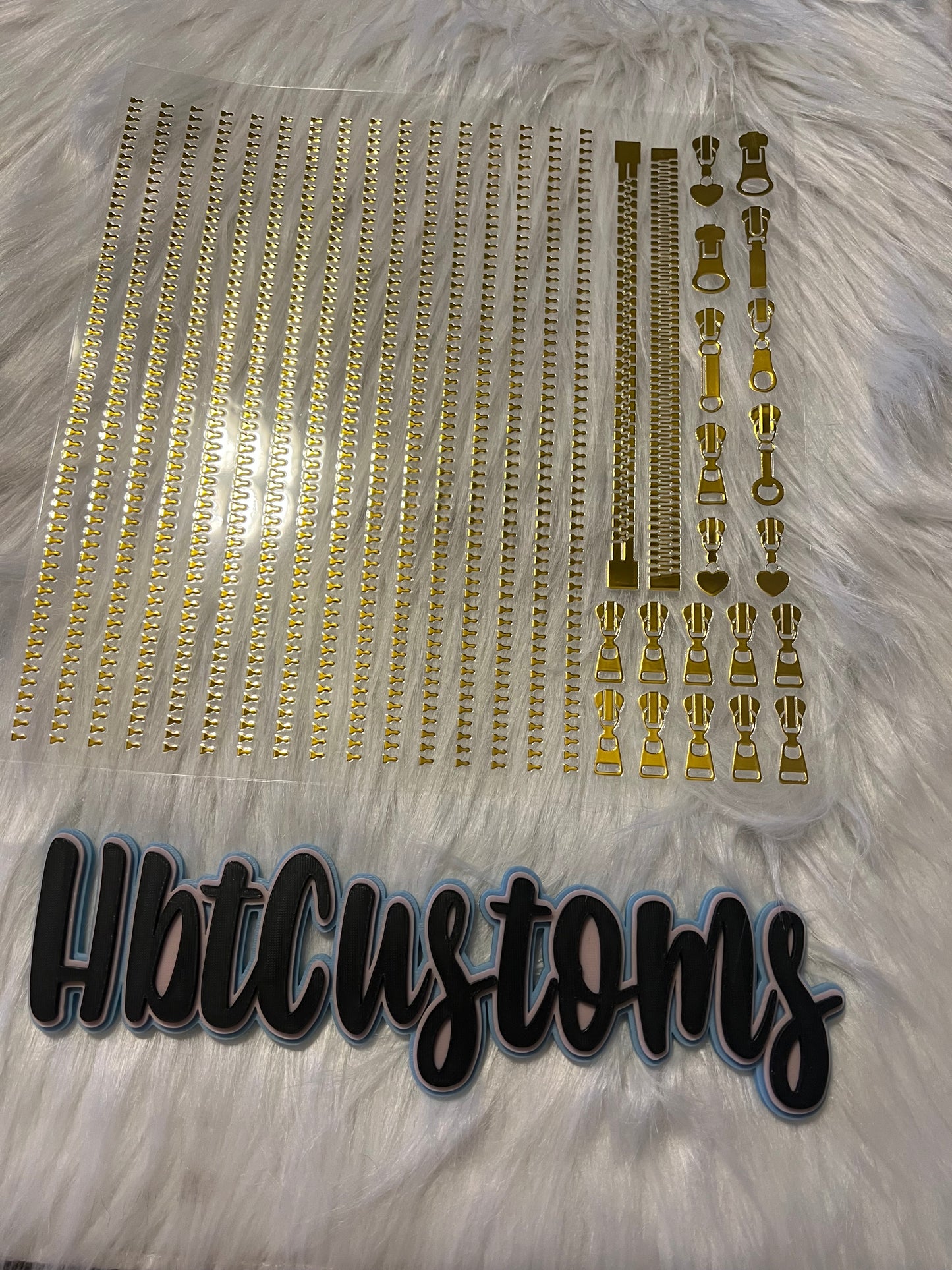 Gold Metallic Zipper Holo Element 10 x 10