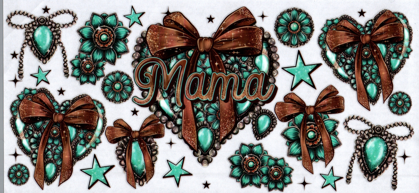 16oz Western Mama brown & teal